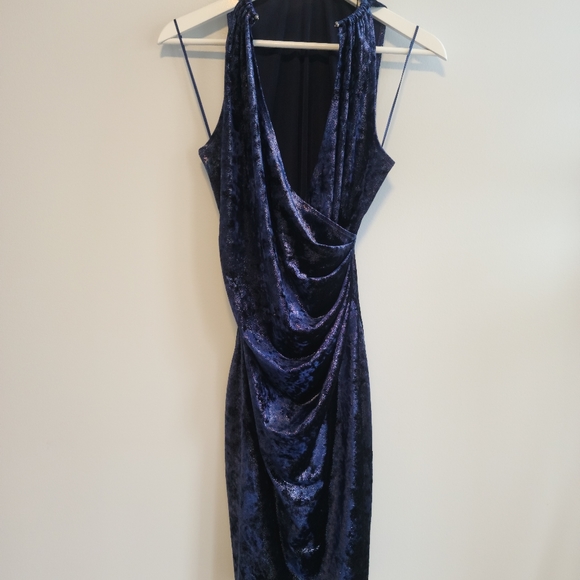 Tahari Size M Navy Blue sleeveless sheath dress - Picture 3 of 7